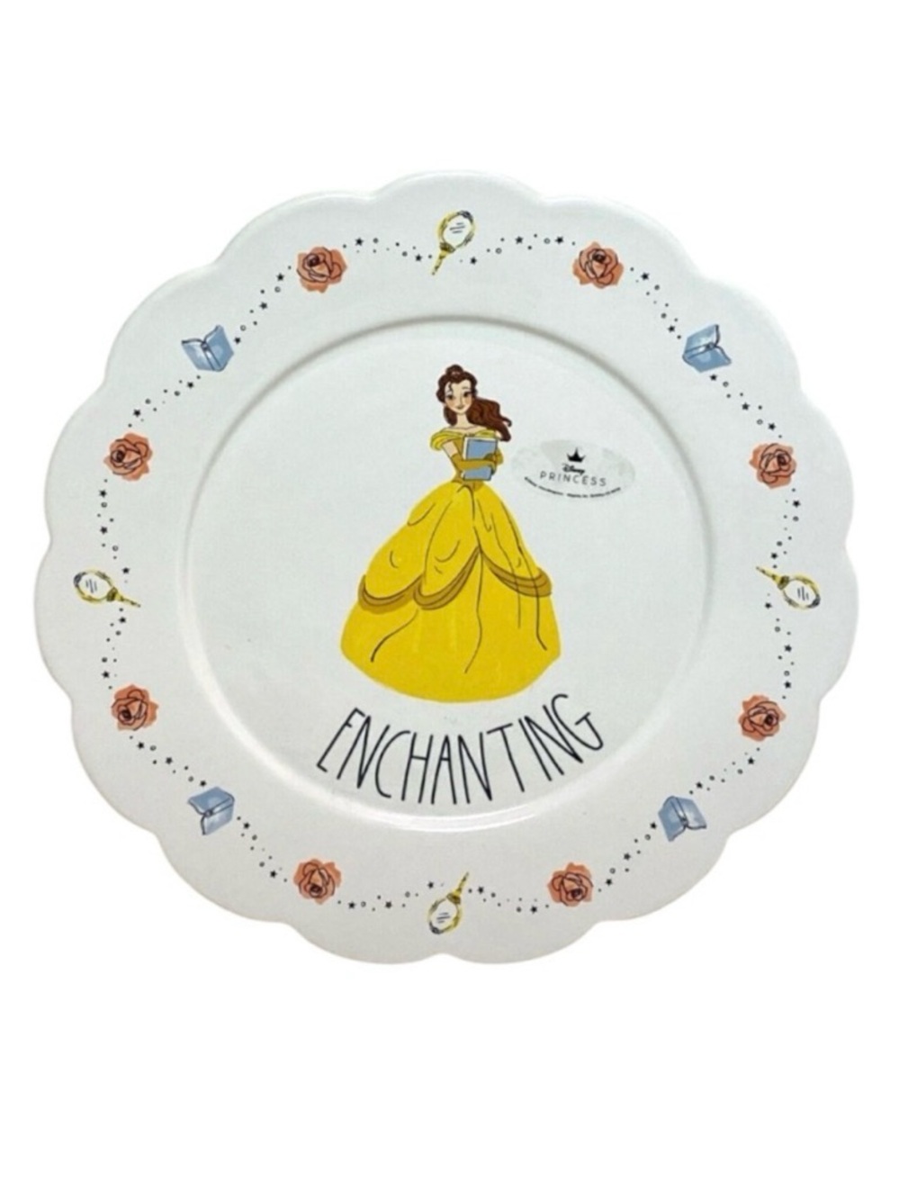 Disney Beauty & The Beast Princess Belle "Enchanting" Large Plate NWT Rae Dunn